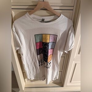 Gildan White Short Sleeve Tee Princess Eras Tour with Multicolor Graphic
